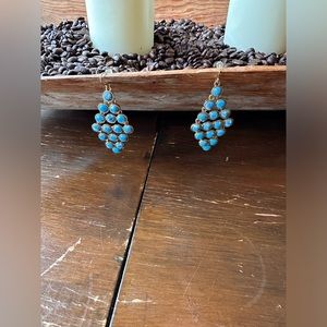 Chandelier style turquoise dangle pierced earrings